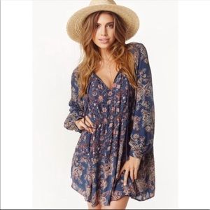 FREE PEOPLE lucky loosie swing floral tie dress M